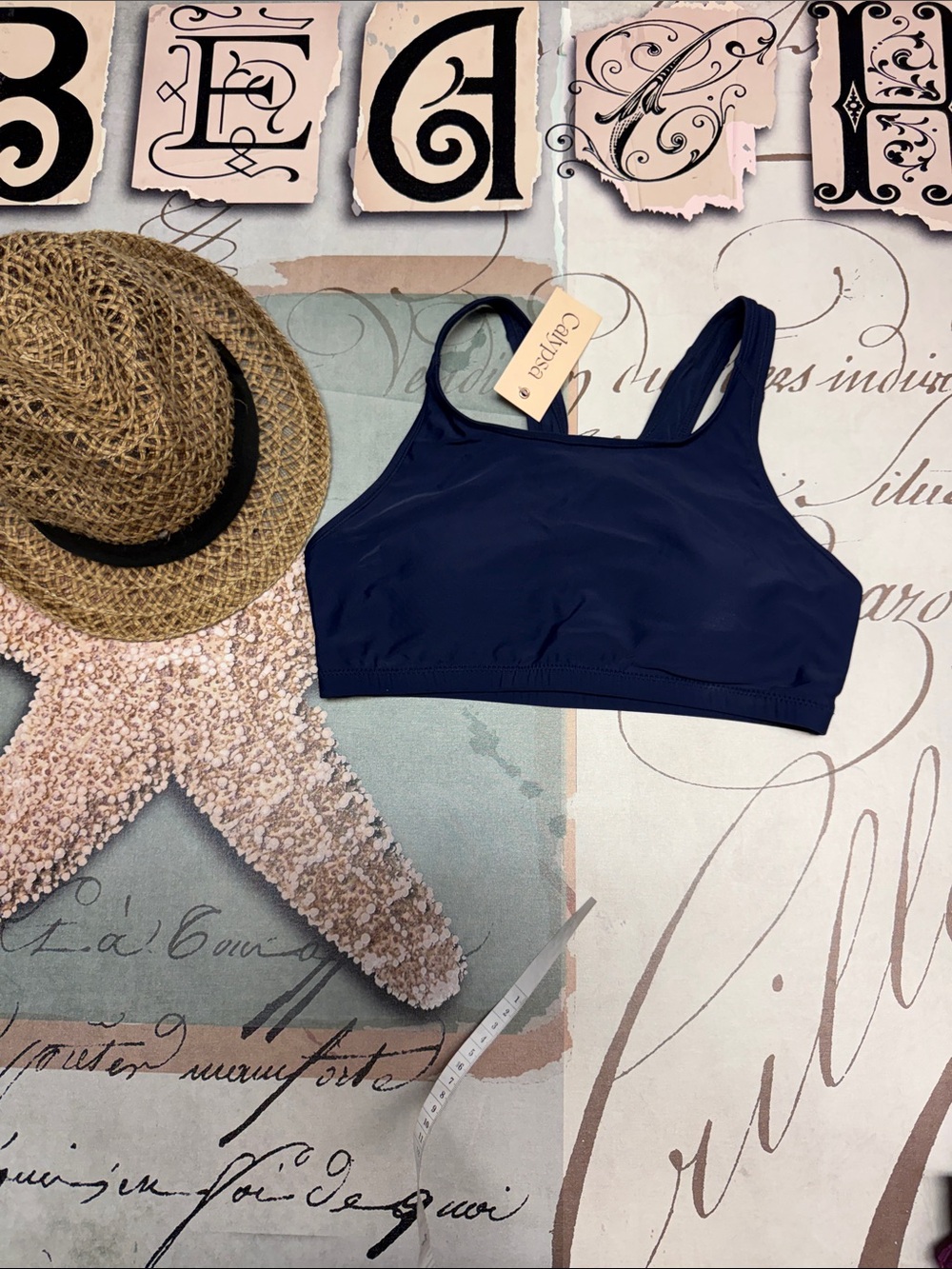 ❣️5/$25❣️Calypsa   Navy Women's Bikini Top - Solid Navy Swim Bra